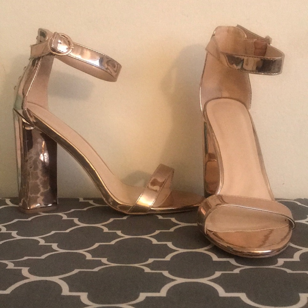 Gold High Heel Sandals